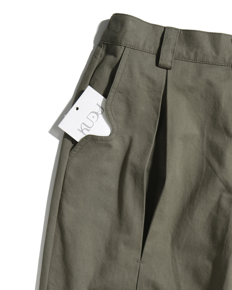 Panelled Pleat Pants ᛝ Green