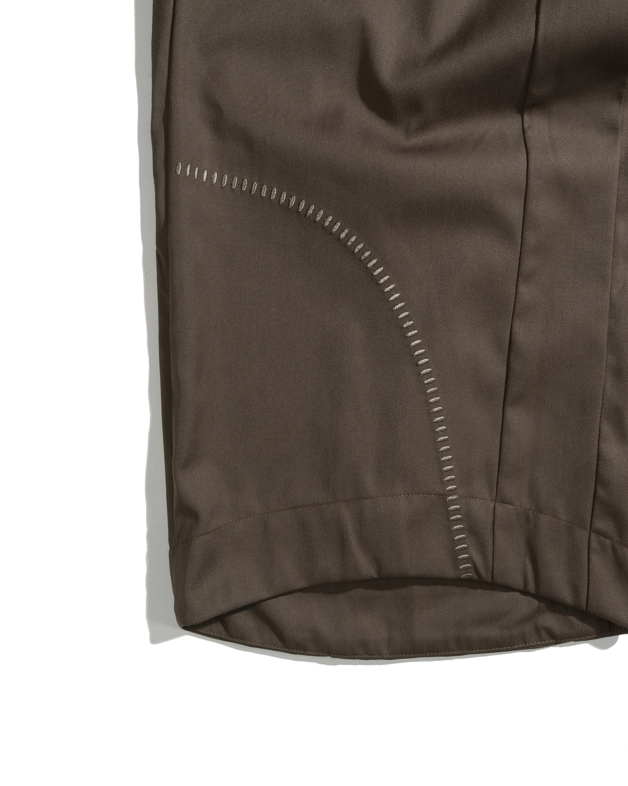Curved Panel Pants ᛝ Brown