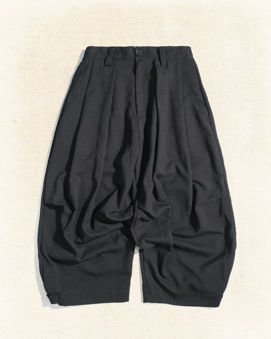Pleat Volume Pants ᛝ Black