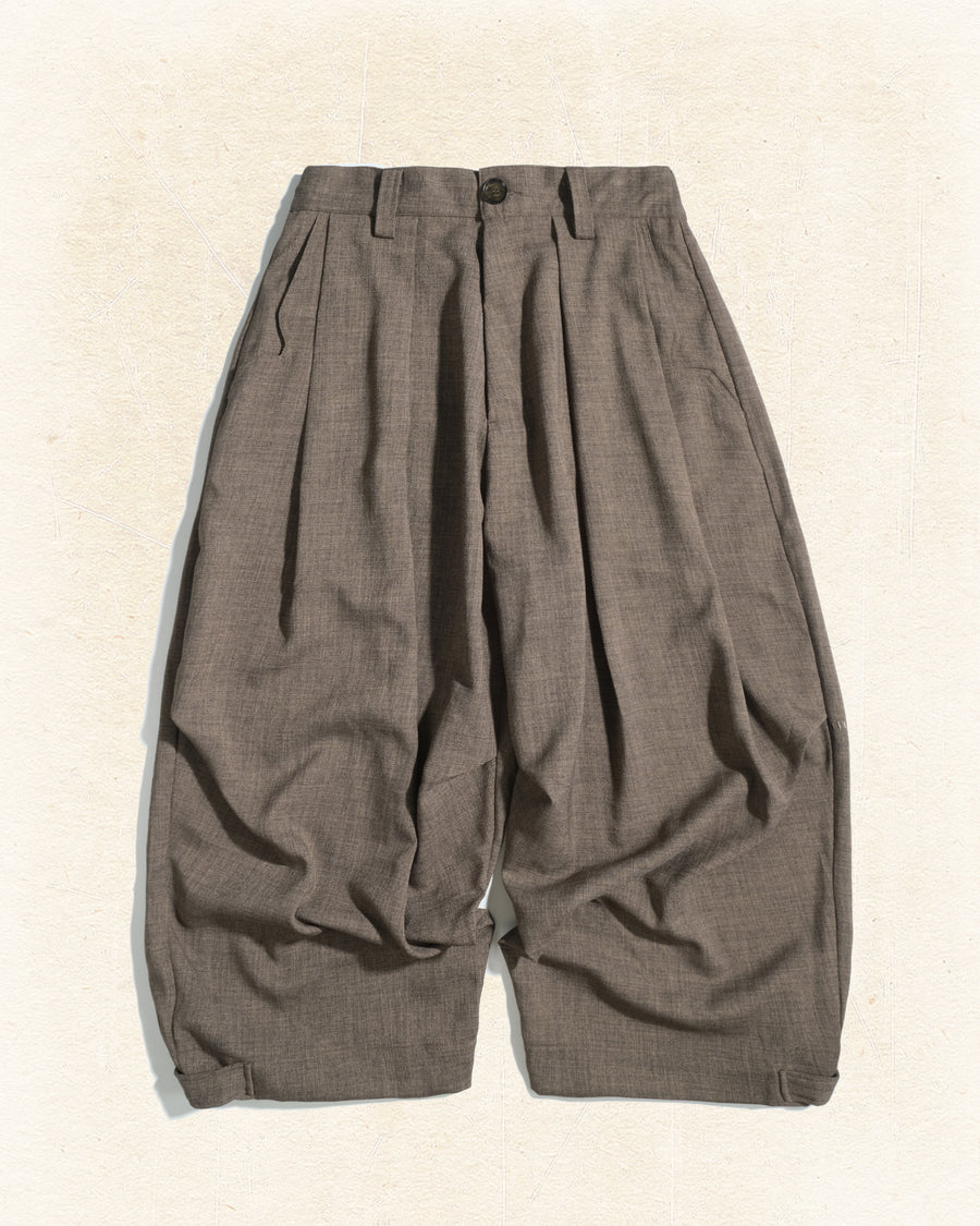 Pleat Volume Pants ᛝ Taupe