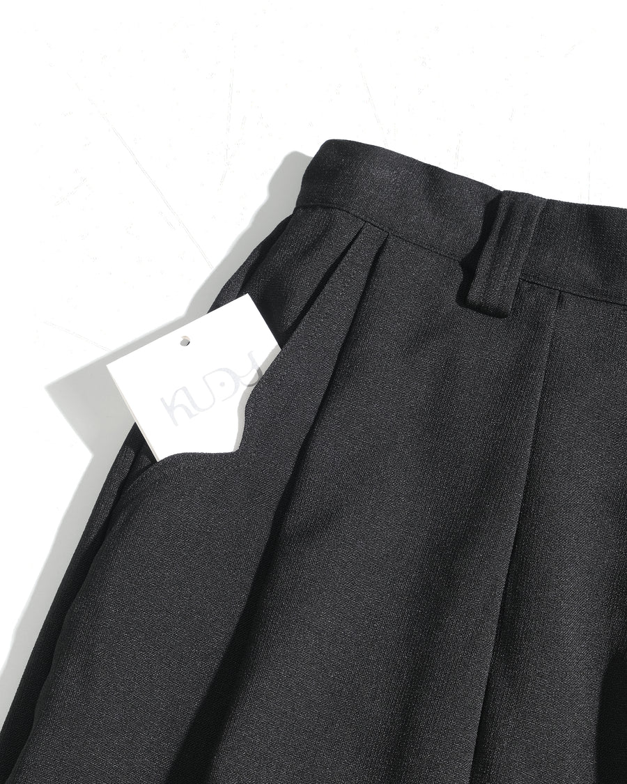 Pleat Volume Pants ᛝ Black