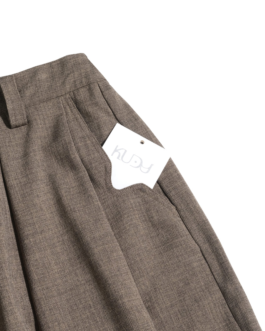 Pleat Volume Pants ᛝ Taupe