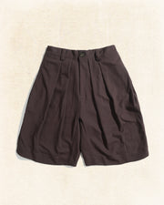Panelled Arc Shorts ᛝ Brown