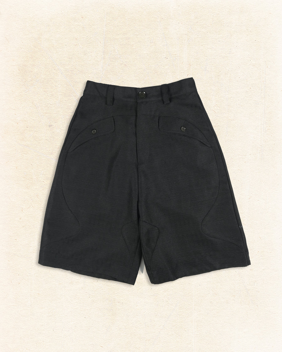 Curved Pocket Shorts ᛝ Black