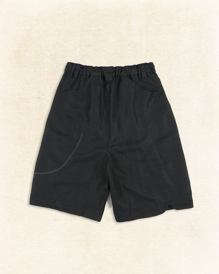 Curved Pocket Shorts ᛝ Black