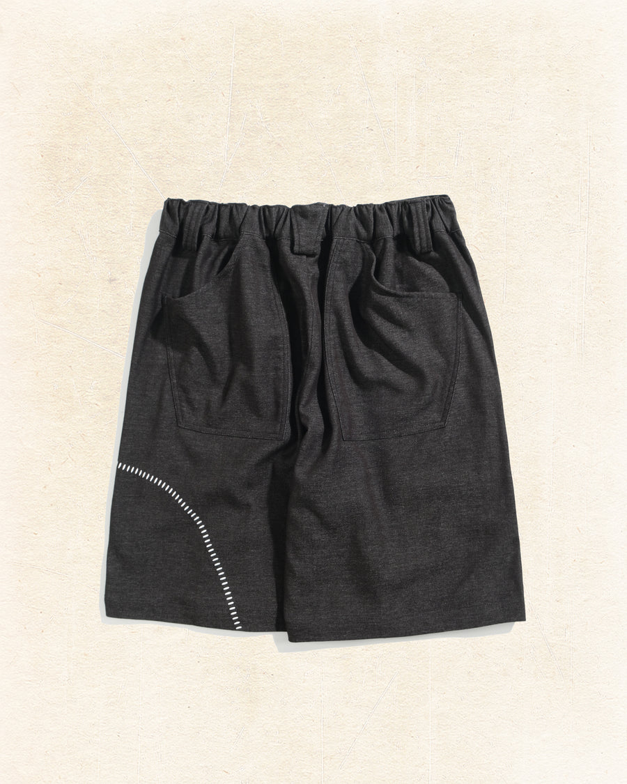 Contour Pleat Shorts ᛝ Black