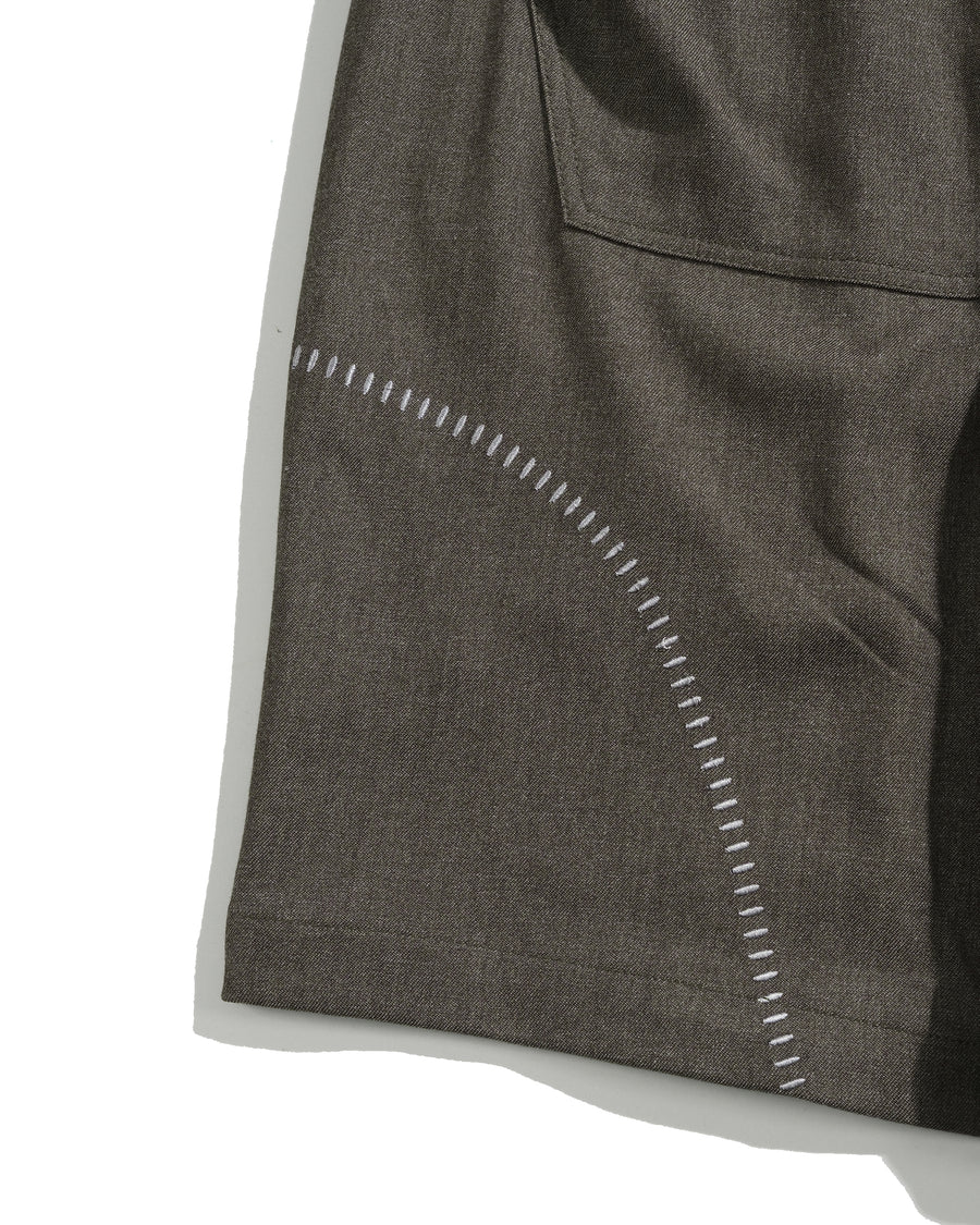 Contour Pleat Shorts ᛝ Taupe