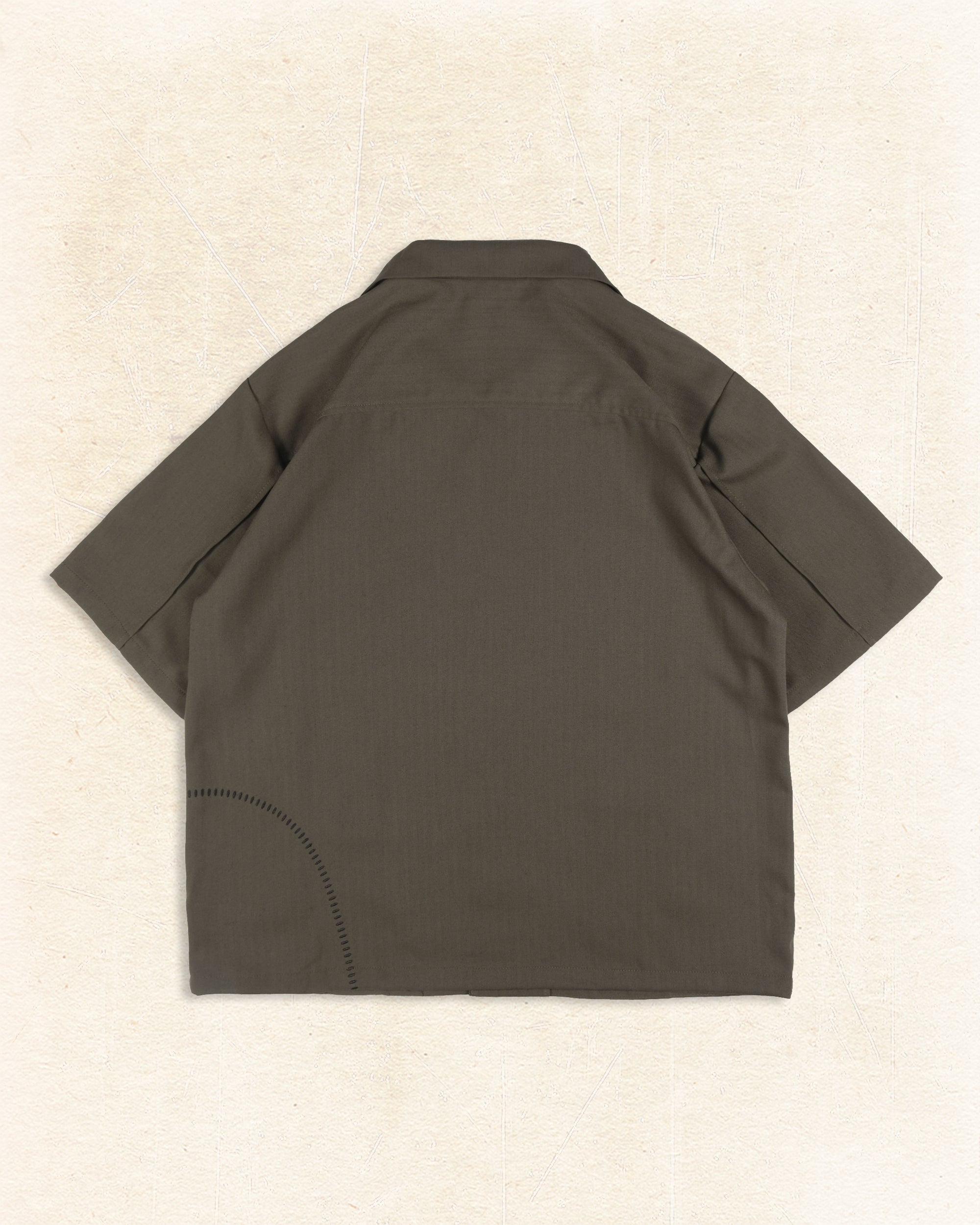 Flow Pleat Shirt  ᛝ Brown