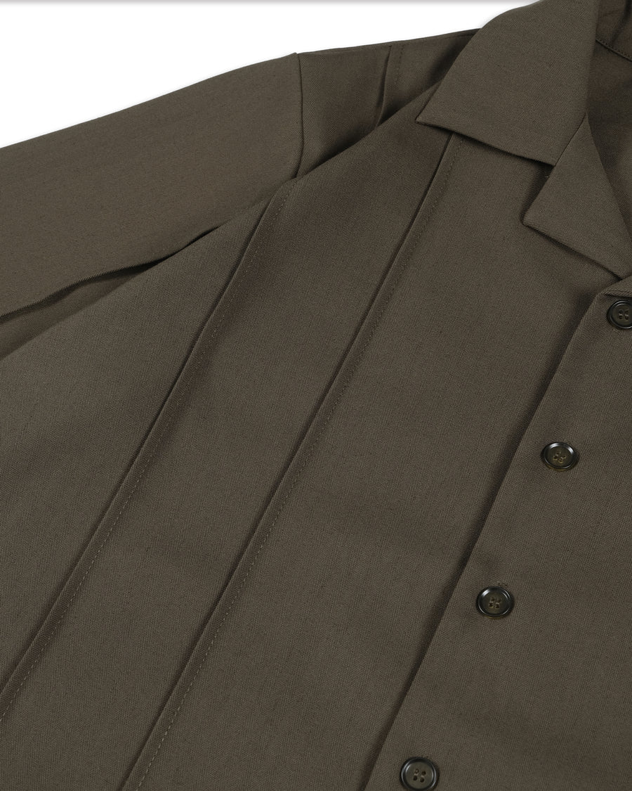 Flow Pleat Shirt  ᛝ Brown