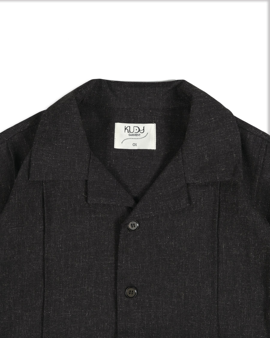 Flow Pleat Shirt  ᛝ Black
