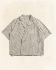Frayed Wrap Collar Shirt ᛝ Bone