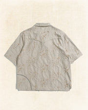 Frayed Wrap Collar Shirt ᛝ Bone