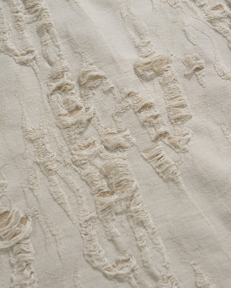 Frayed Wrap Collar Shirt ᛝ Bone