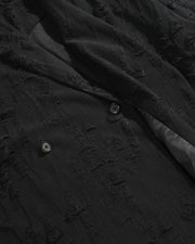Frayed Wrap Collar Shirt ᛝ Black