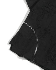 Frayed Wrap Collar Shirt ᛝ Black