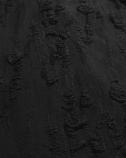 Frayed Wrap Collar Shirt ᛝ Black