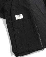 Frayed Wrap Collar Shirt ᛝ Black