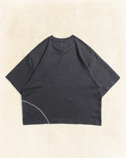 Curved Texture T-shirt ᛝ Black