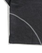 Curved Texture T-shirt ᛝ Black