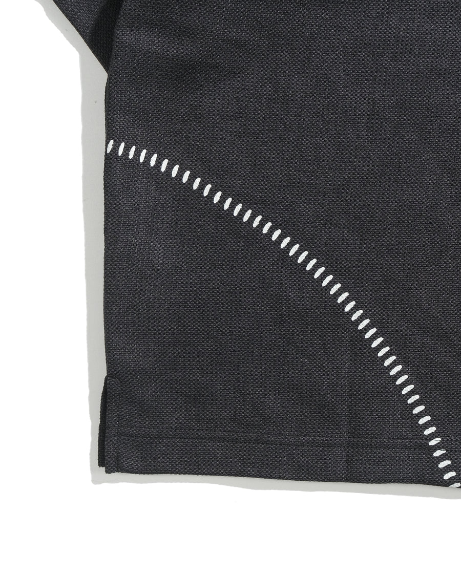 Curved Texture T-shirt ᛝ Black