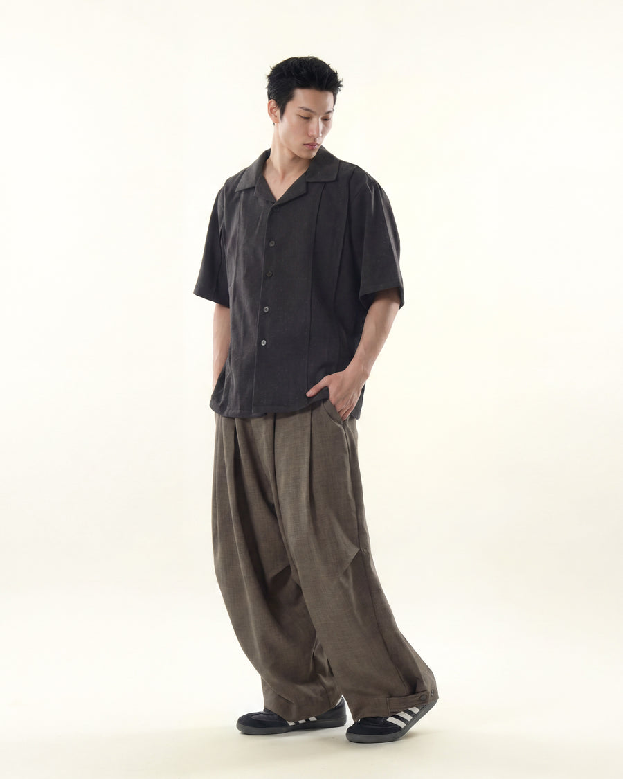 Pleat Volume Pants ᛝ Taupe