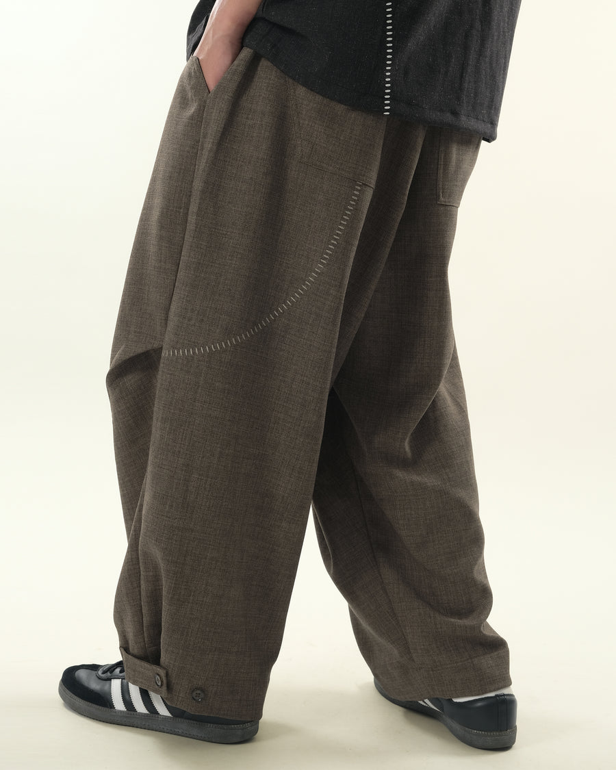 Pleat Volume Pants ᛝ Taupe