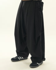 Pleat Volume Pants ᛝ Black
