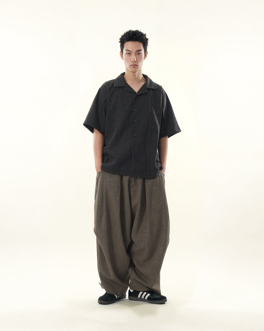 Flow Pleat Shirt  ᛝ Black