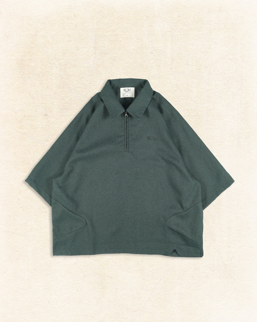 Contour Zip Polo ᛝ Green