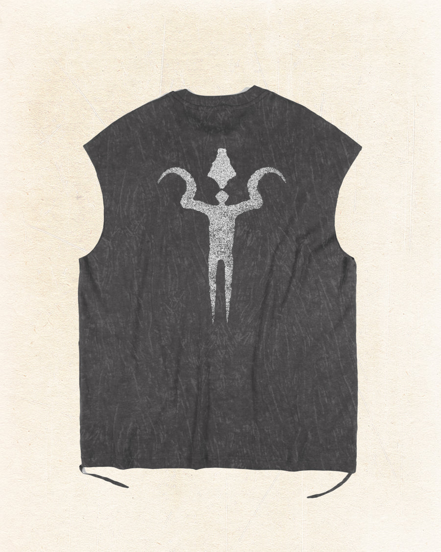 Totem Sleeveless T-shirt ᛝ Grey