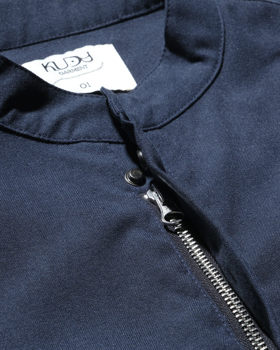 Stand Collar Shirt ᛝ Navy