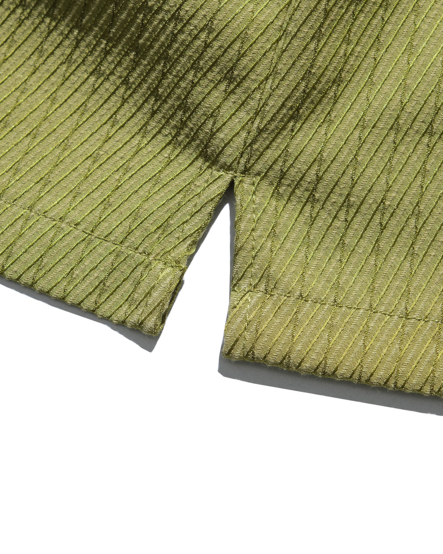 Stripe Cuban Shirt ᛝ Olive Green