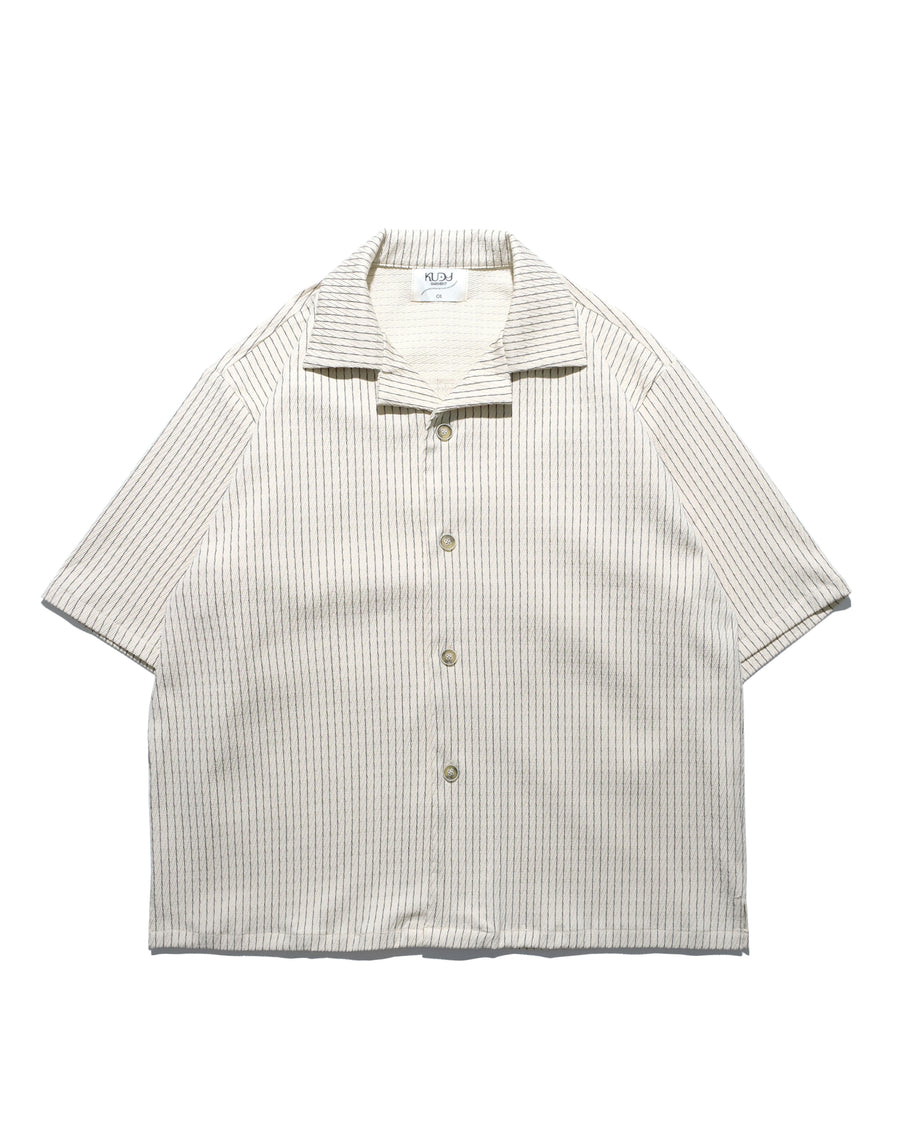 Stripe Cuban Shirt ᛝ Ivory Stripe