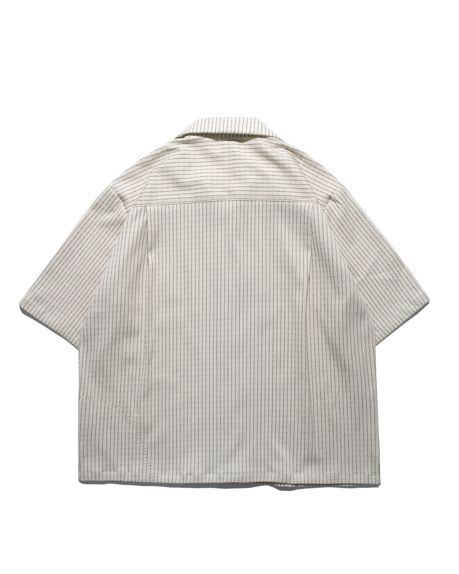 Stripe Cuban Shirt ᛝ Ivory Stripe