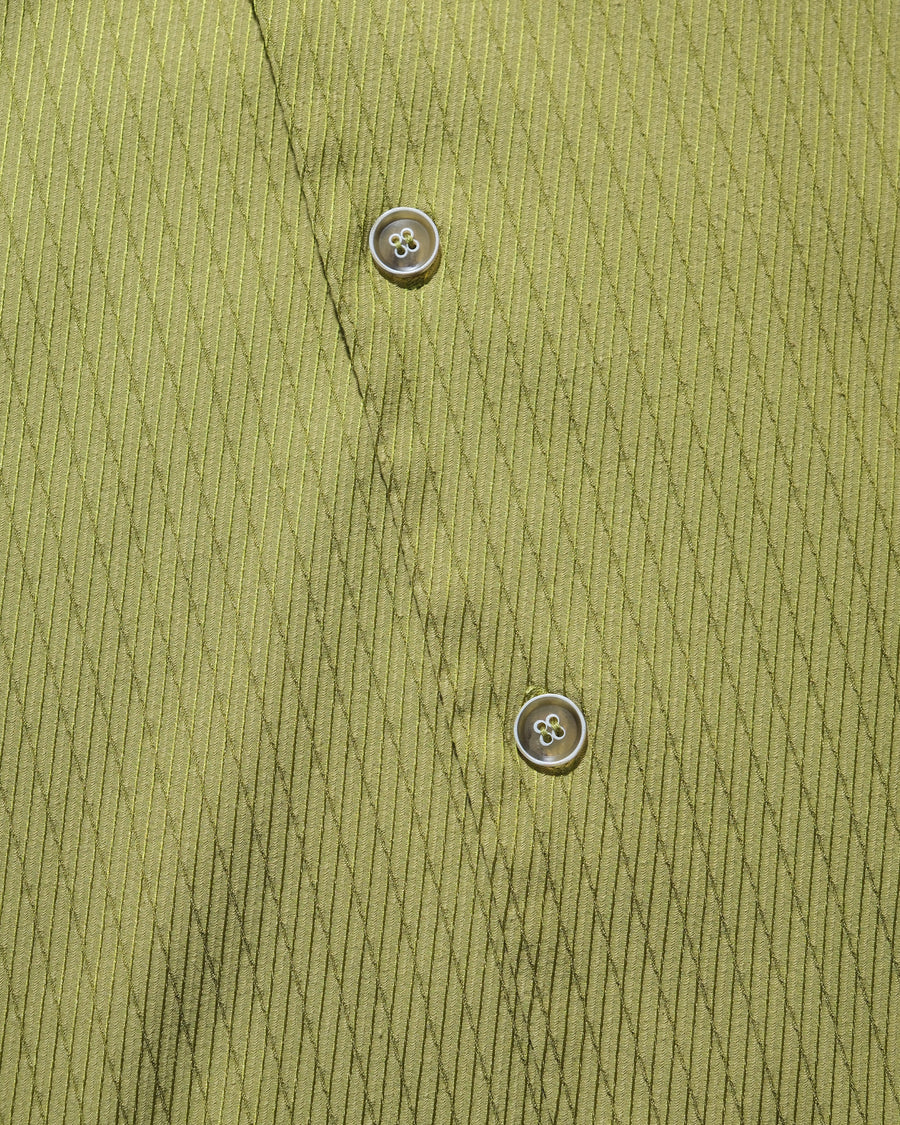 Stripe Cuban Shirt ᛝ Olive Green