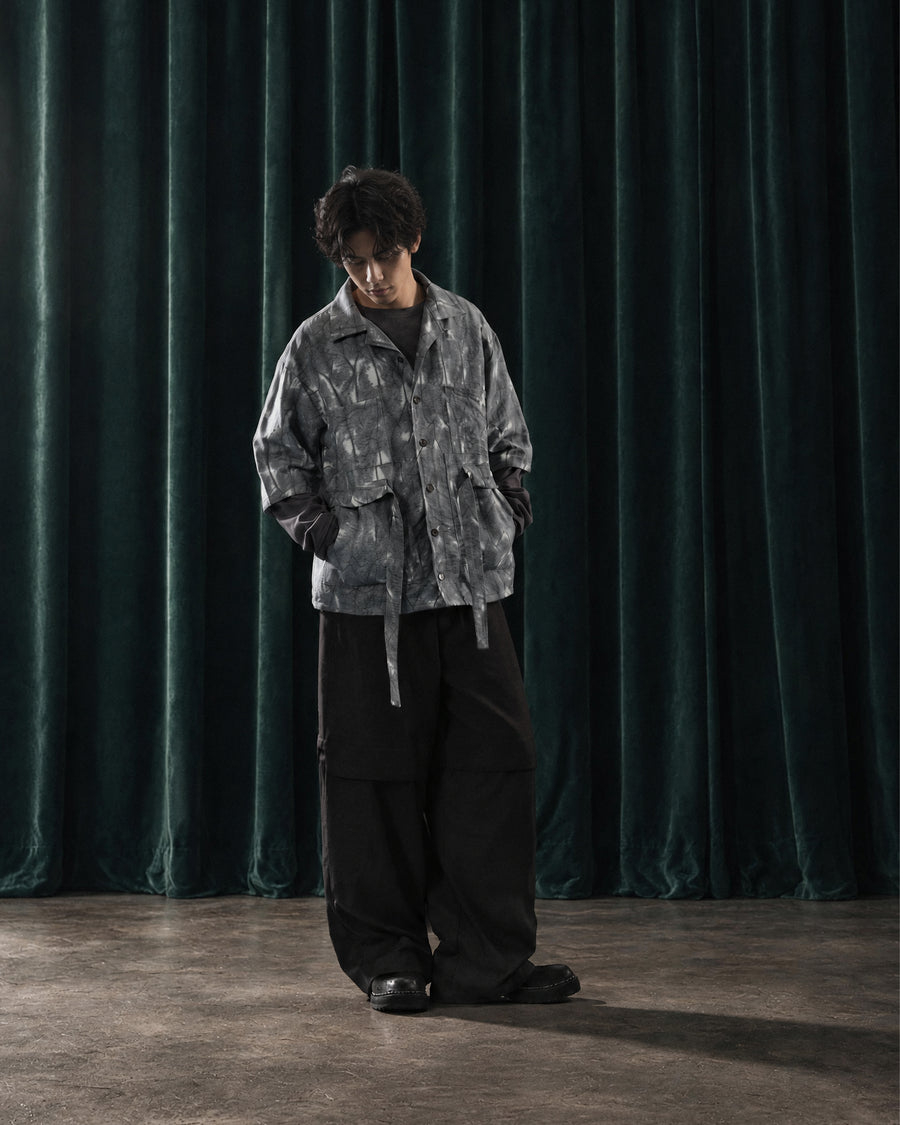 Layered Tie Shirt ᛝ Grey