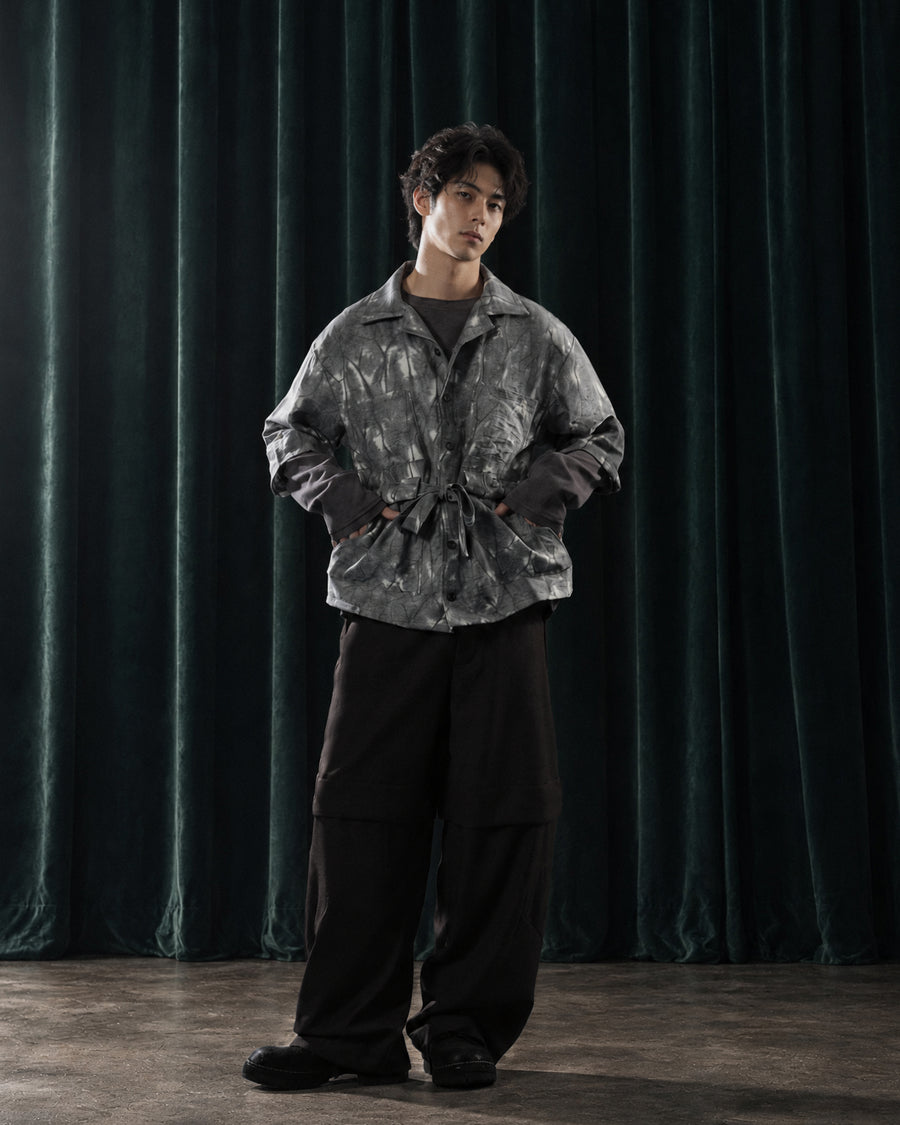 Layered Tie Shirt ᛝ Grey
