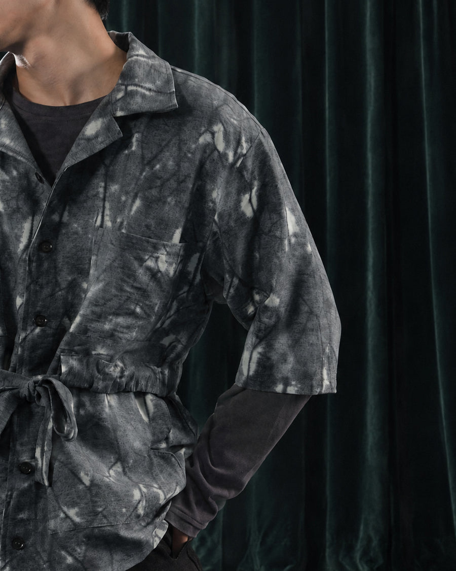 Layered Tie Shirt ᛝ Grey