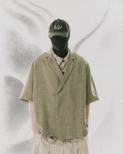 Wrap Collar Shirt ᛝ Sage Green