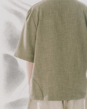 Wrap Collar Shirt ᛝ Sage Green