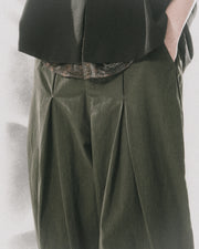 Pleat Loose Pants ᛝ Deep Green