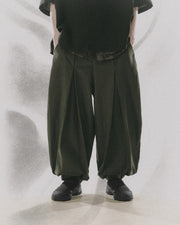 Pleat Loose Pants ᛝ Deep Green