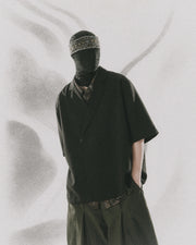 Wrap Collar Shirt ᛝ Black