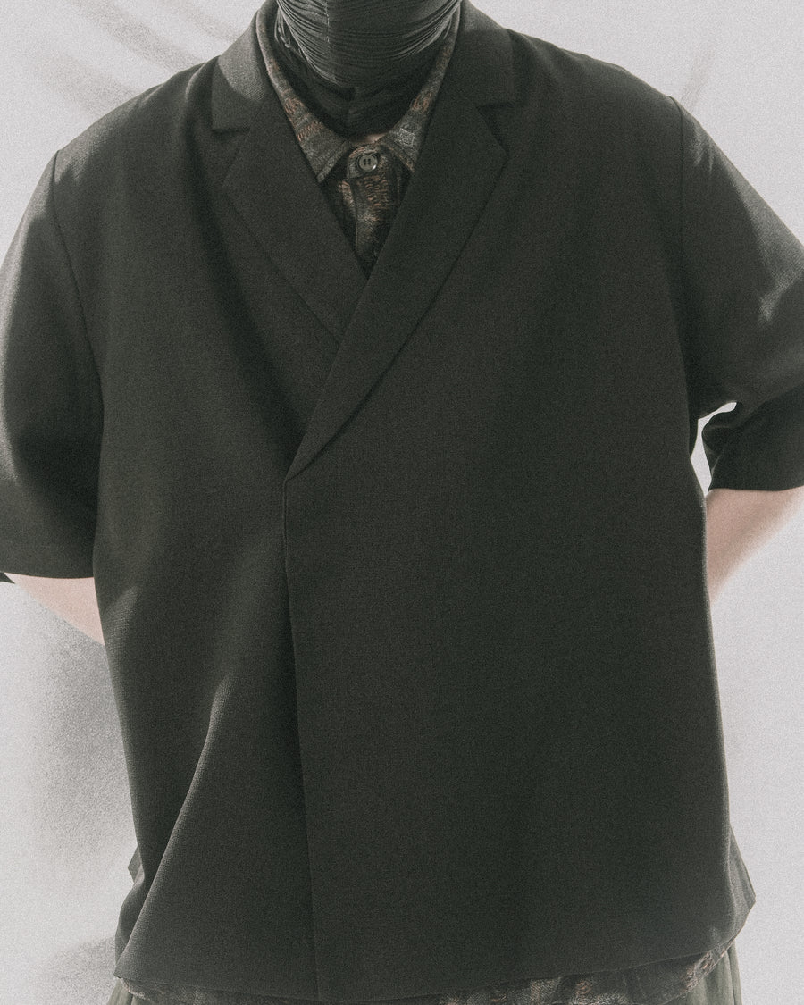 Wrap Collar Shirt ᛝ Black