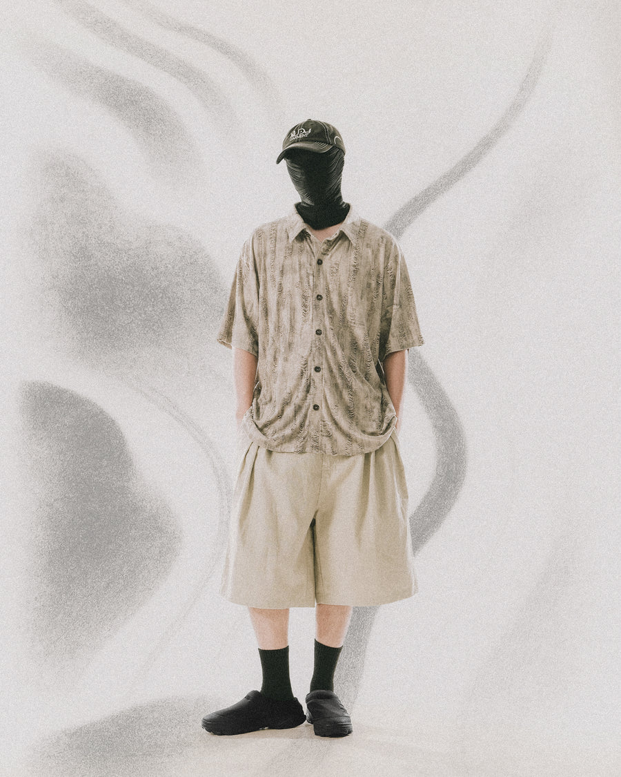 Double-Pleated Shorts ᛝ Khaki