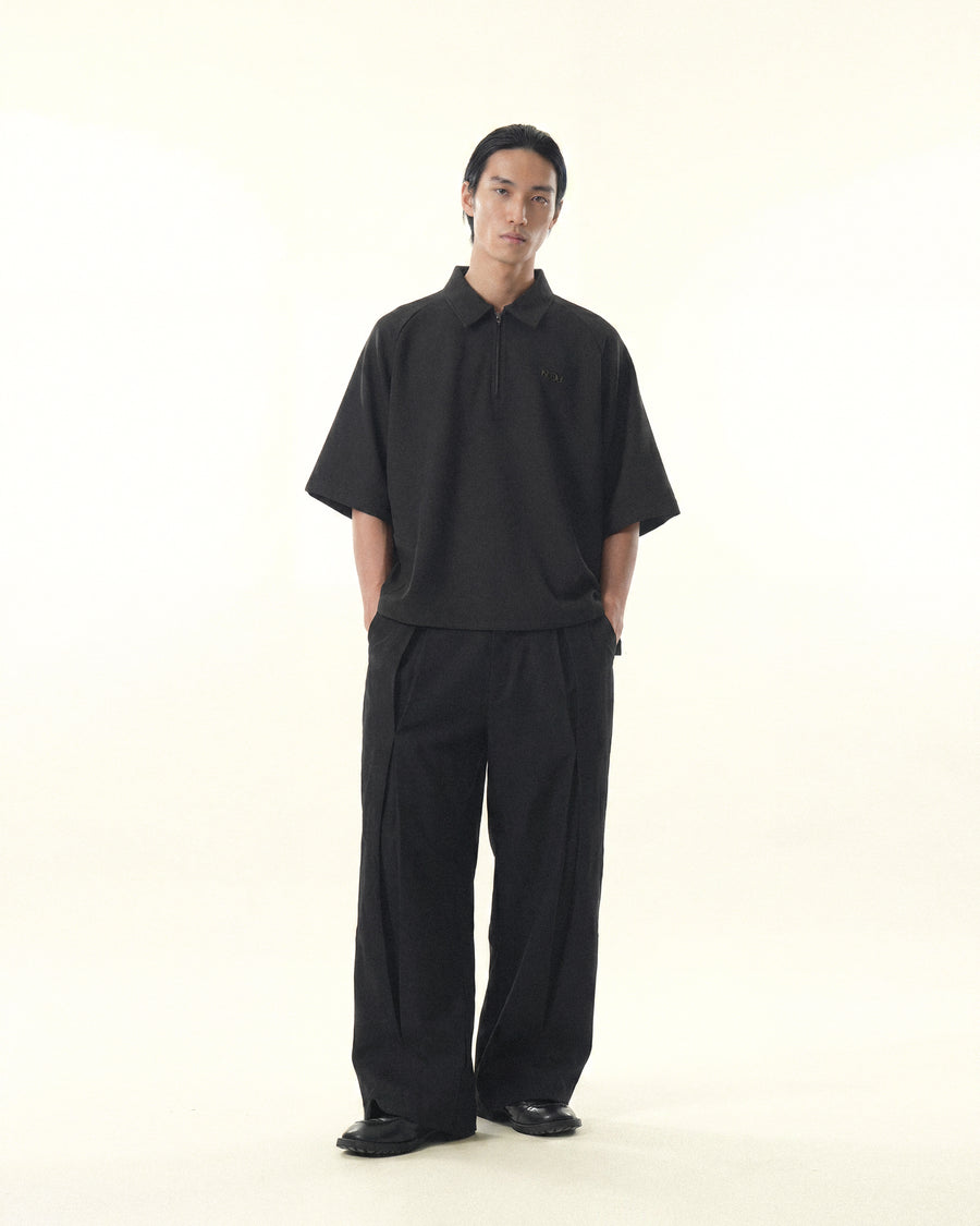 Contour Zip Polo ᛝ Black