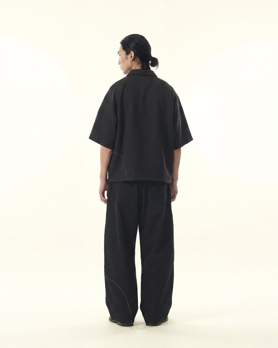 Contour Zip Polo ᛝ Black