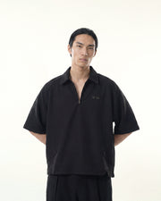 Contour Zip Polo ᛝ Black