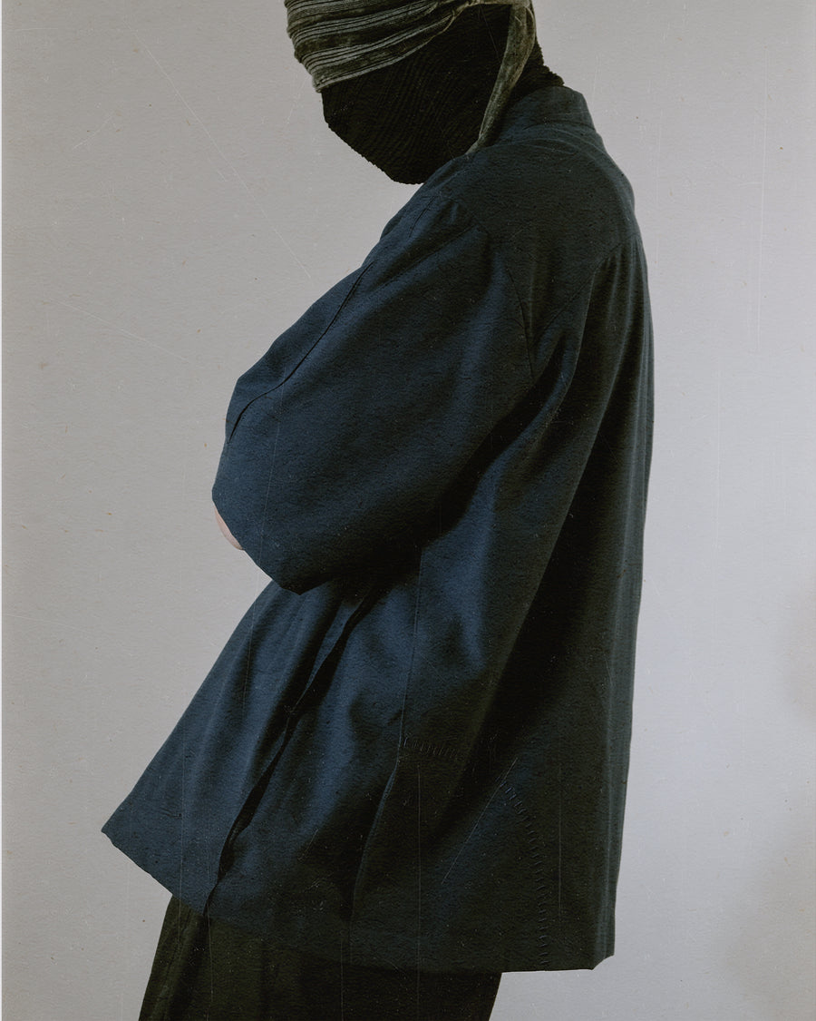 Stand Collar Shirt ᛝ Navy