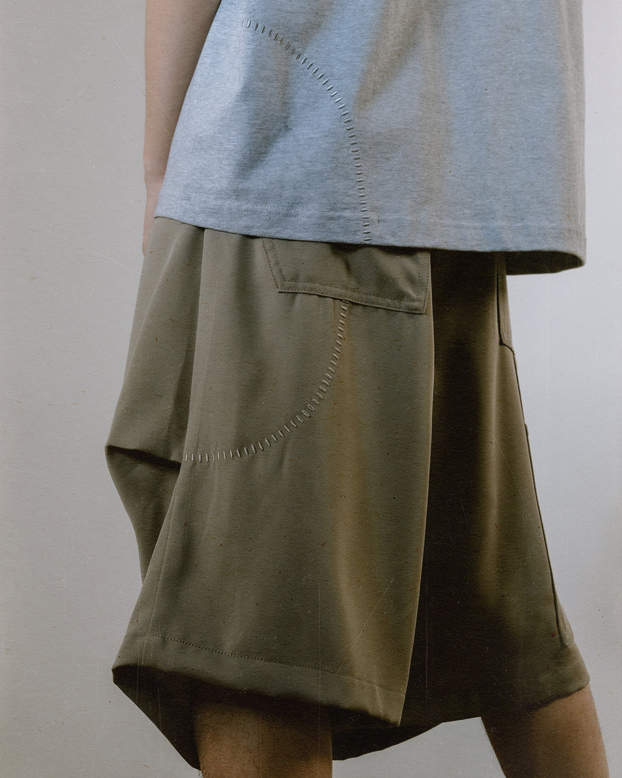 Layer Fold Pocket Shorts ᛝ Dry Clay